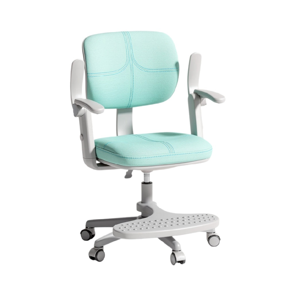 Ergonomic Mint Green Office Chair with Adjustable Armrests and Footrest
