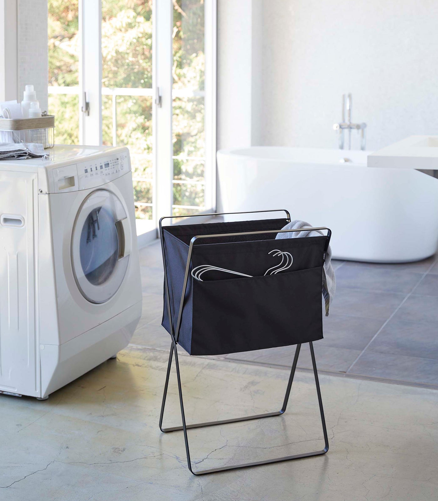 Folding Laundry Basket (27.6" H)  - Steel